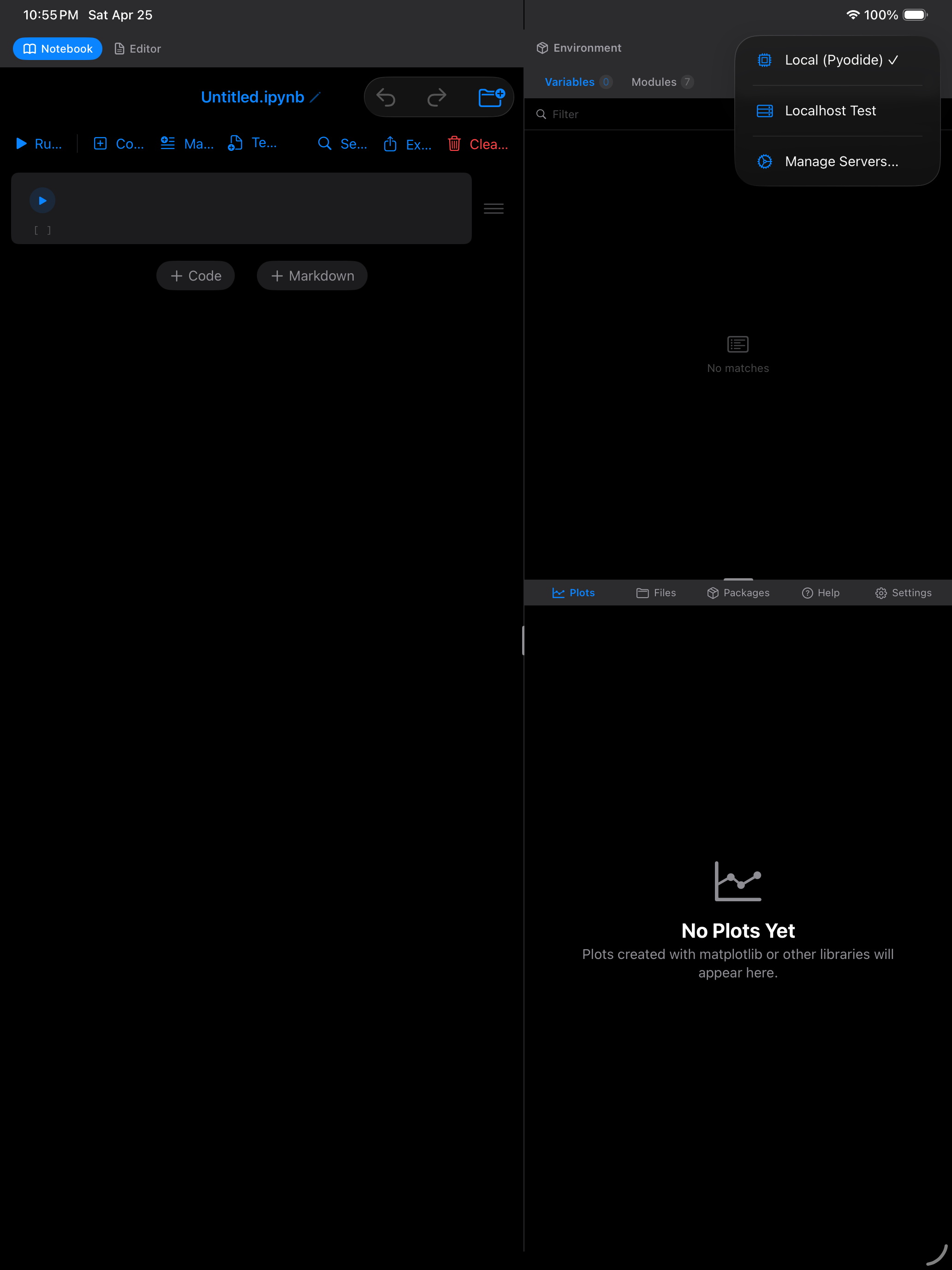 Kernel picker dropdown on iPad in dark mode