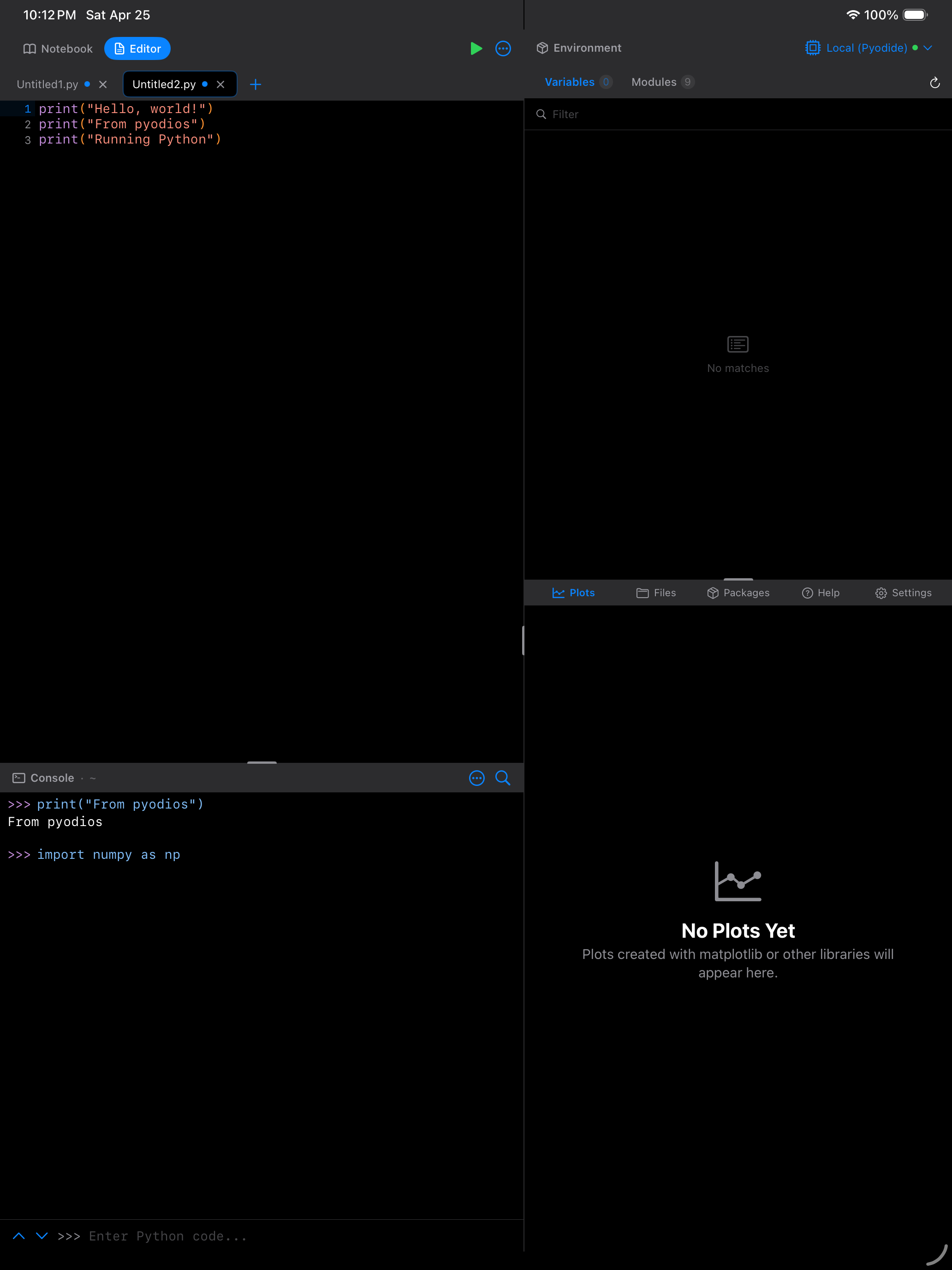 Code completion suggestions on iPad