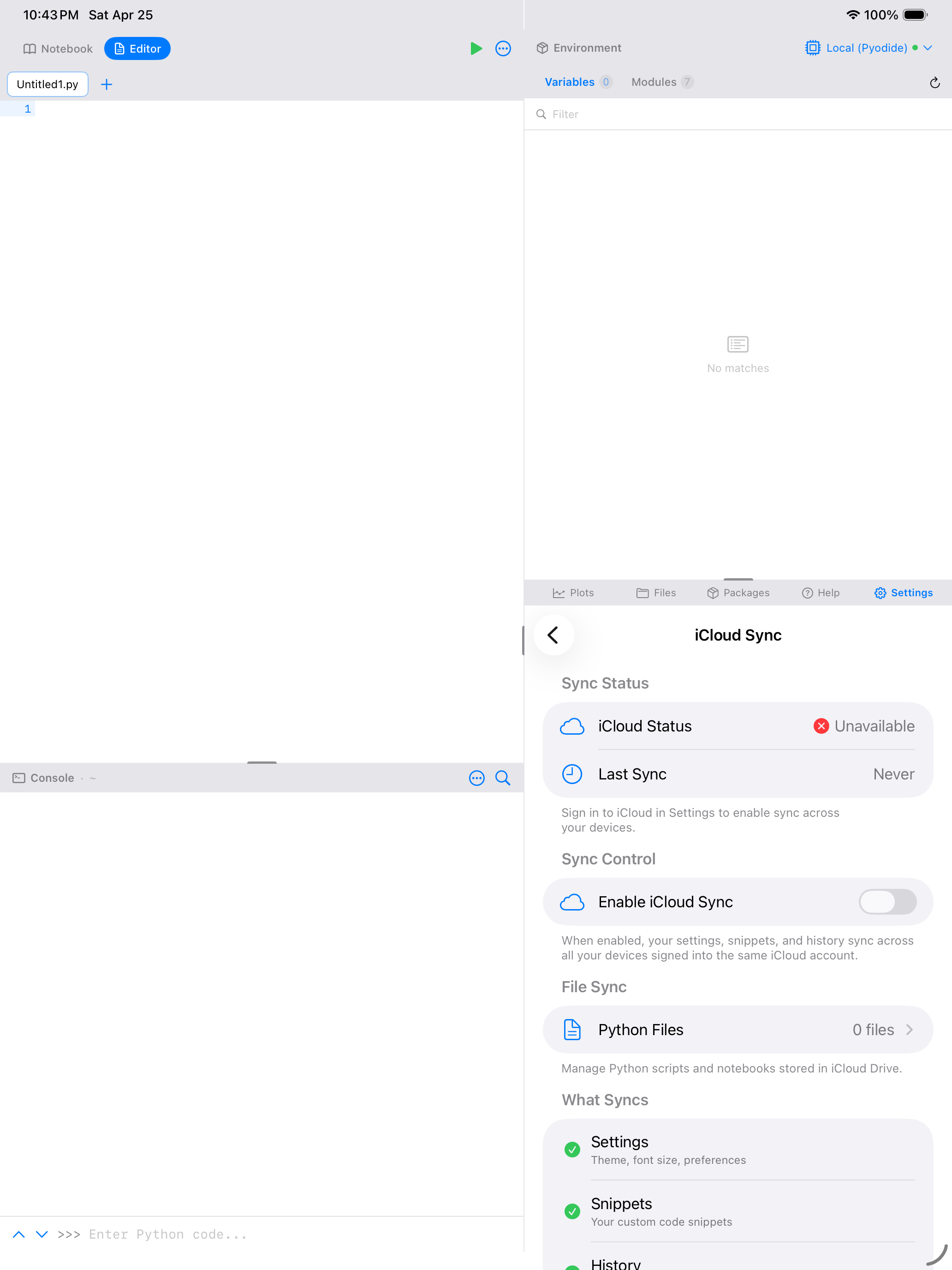 Cloud Sync on iPad