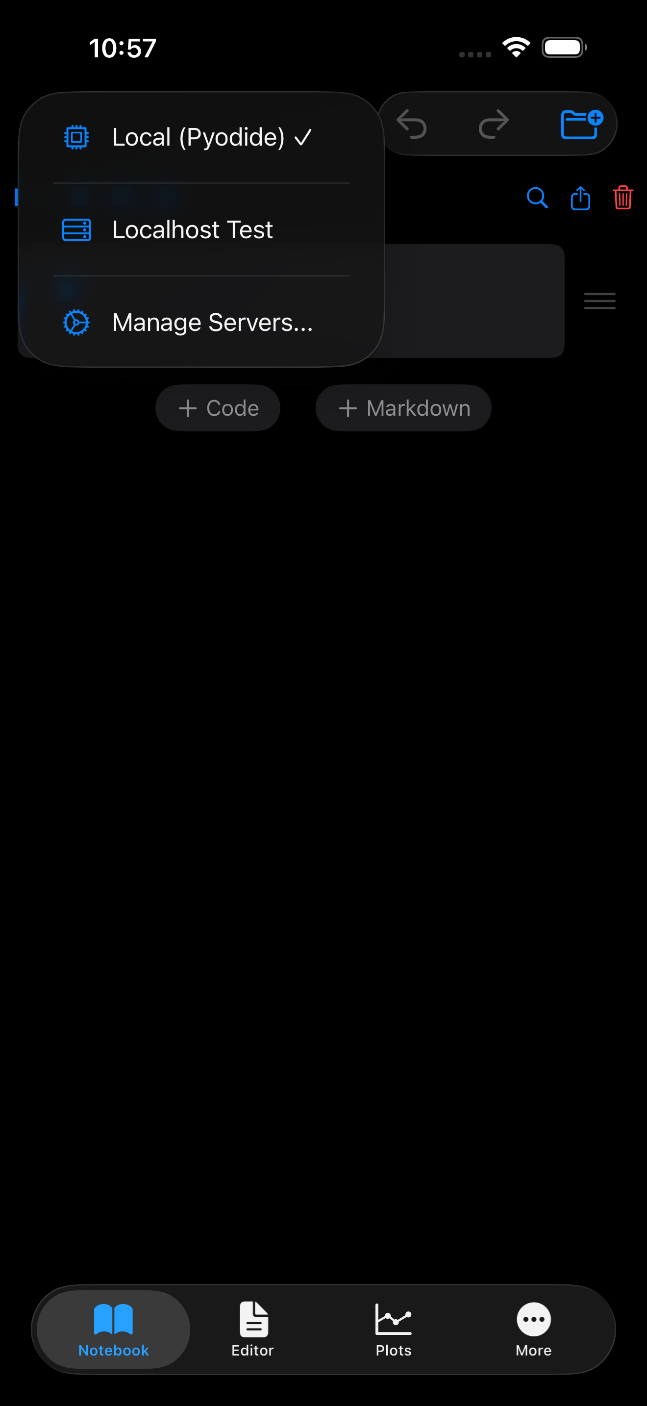 Kernel picker dropdown on iPhone in dark mode