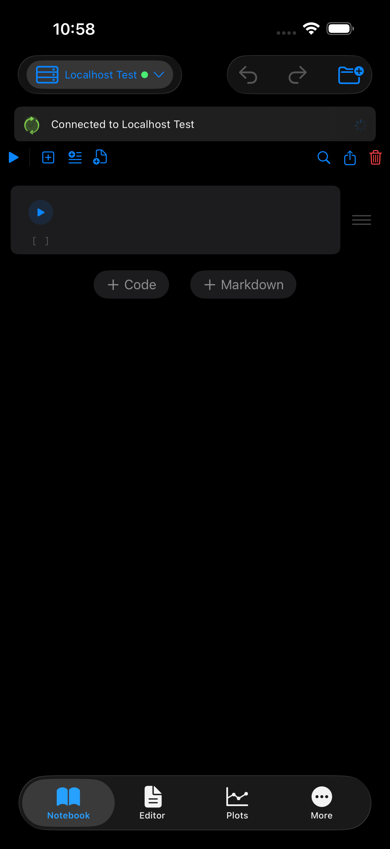 Green connected banner on iPhone in dark mode